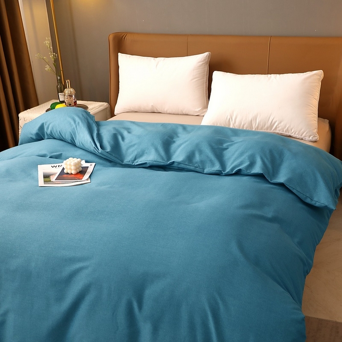 91家纺网 家纺一手货源 找家纺 晶缦家纺 2023加厚全棉纯色生态磨毛多规格单品四件套--被套 纯依-湖蓝