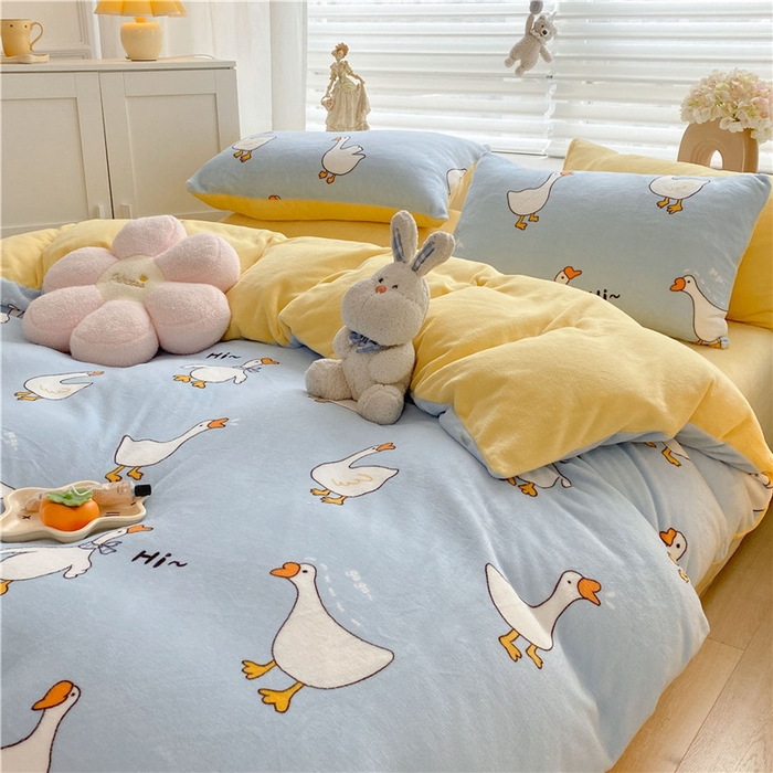 91家纺网 家纺一手货源 找家纺 古吉梦 2023新增牛奶绒印花（跑量款） 大白鹅