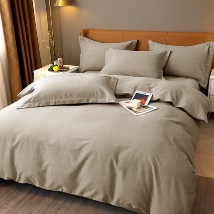 91家纺网 家纺一手货源 找家纺 总-2024新款纯色多规格全棉生态磨毛四件套素色纯棉磨毛四件套三件套