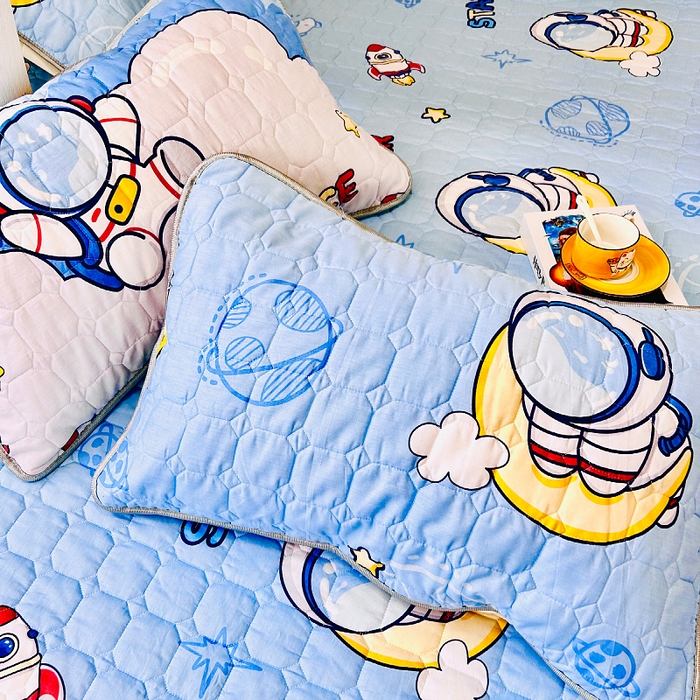 91家纺网 家纺一手货源 找家纺 小虾米 2023新款全棉卡通上下床夹棉系列床笠 探索星球