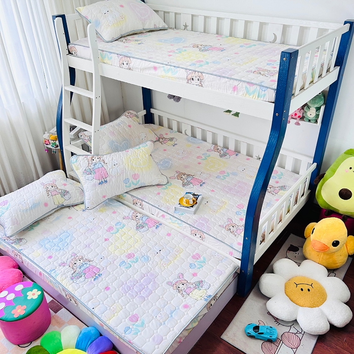 91家纺网 家纺一手货源 找家纺 （总）小虾米 2023新款全棉卡通上下床夹棉系列床笠