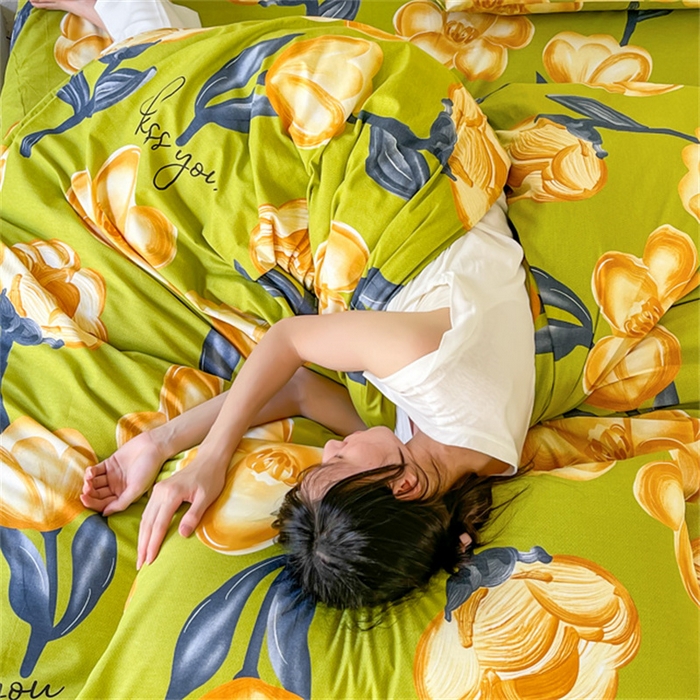 91家纺网 家纺一手货源 找家纺 首爱家纺 2025新款全棉长绒棉磨毛四件套 禾嘉