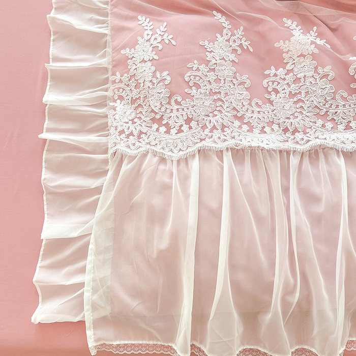 91家纺网 家纺一手货源 找家纺 唐人居 2025新款亲肤磨毛花边款床裙系列--秘密花园 秘密花园-玉