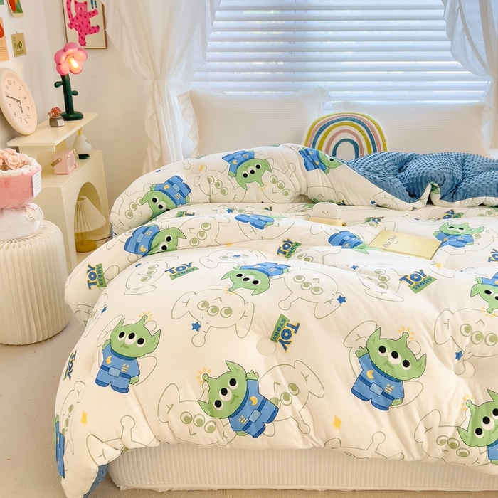 91家纺网 家纺一手货源 找家纺 米菲2023新款A类针织棉豆豆被冬被春秋被被芯被子 0三眼怪