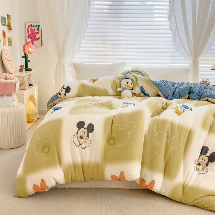 91家纺网 家纺一手货源 找家纺 米菲2023新款A类针织棉豆豆被冬被春秋被被芯被子 0好朋友