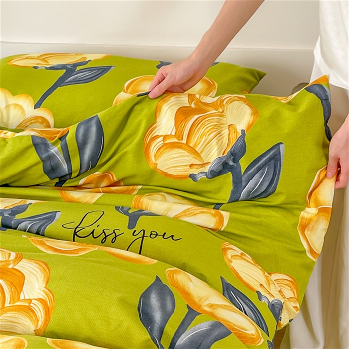 91家纺网 家纺一手货源 找家纺 首爱家纺 2025新款全棉长绒棉磨毛四件套 禾嘉