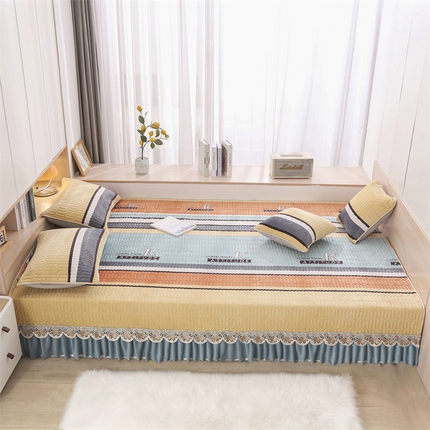91家纺网 家纺一手货源 找家纺 （总）美优兰 2025秋冬新款牛奶绒榻榻米垫床盖（可定制）