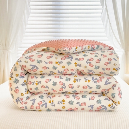 米菲2023新款A类针织棉豆豆被冬被春秋被被芯被子 百花香