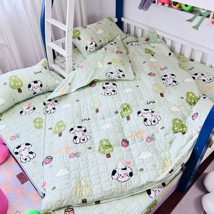 91家纺网 家纺一手货源 找家纺 小虾米 2023新款全棉卡通上下床夹棉系列被套 幸运宝贝