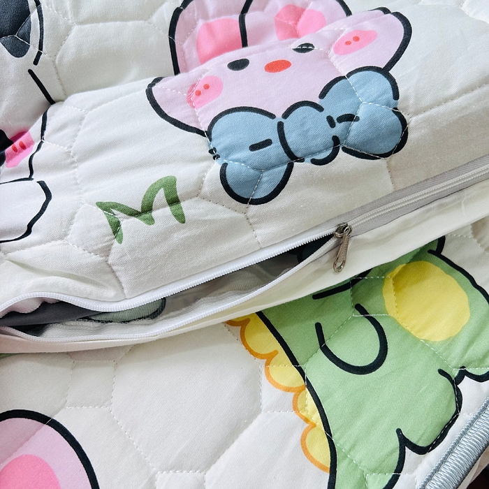 91家纺网 家纺一手货源 找家纺 小虾米 2023新款全棉卡通上下床夹棉系列被套 呆小萌