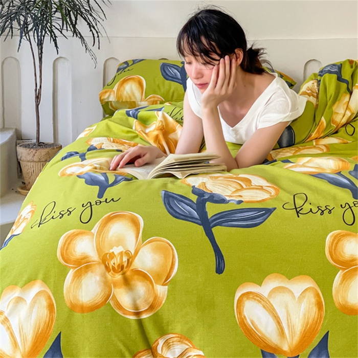 91家纺网 家纺一手货源 找家纺 首爱家纺 2025新款全棉长绒棉磨毛四件套 禾嘉