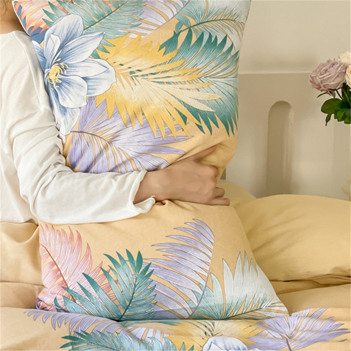 91家纺网 家纺一手货源 找家纺 棉乐町家居 2025新款全棉长绒棉磨毛四件套 春山居