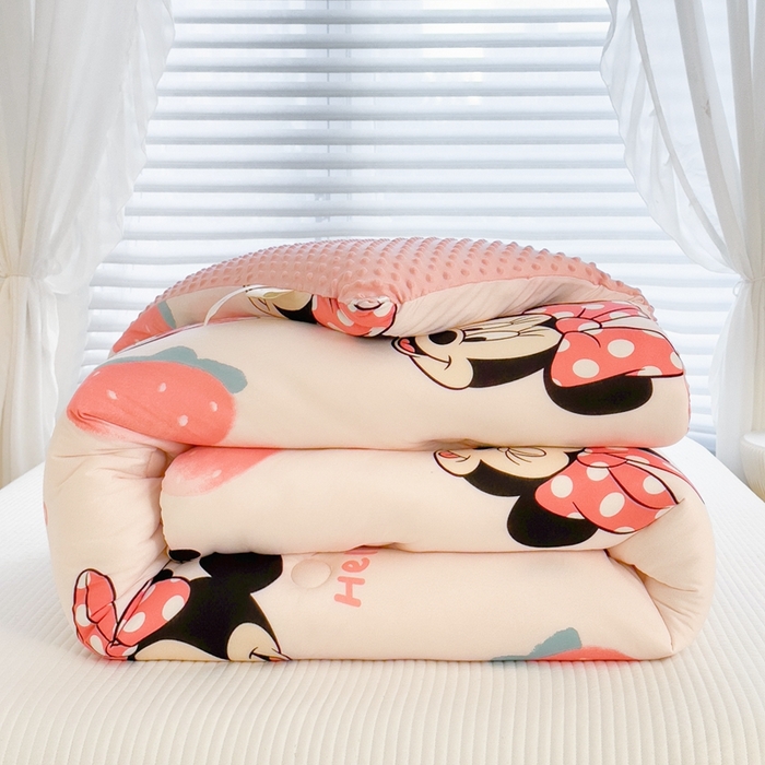 91家纺网 家纺一手货源 找家纺 米菲2023新款A类针织棉豆豆被冬被春秋被被芯被子 0米妮