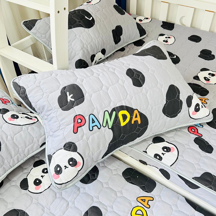 91家纺网 家纺一手货源 找家纺 小虾米 2023新款全棉卡通上下床夹棉系列床笠 熊猫宝贝