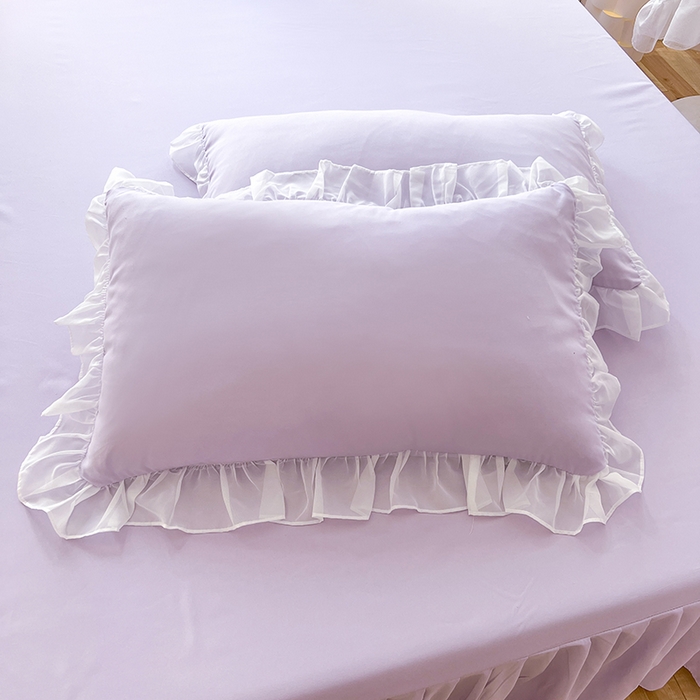 91家纺网 家纺一手货源 找家纺 唐人居 2025新款亲肤磨毛花边款床裙系列--秘密花园 秘密花园-浅紫