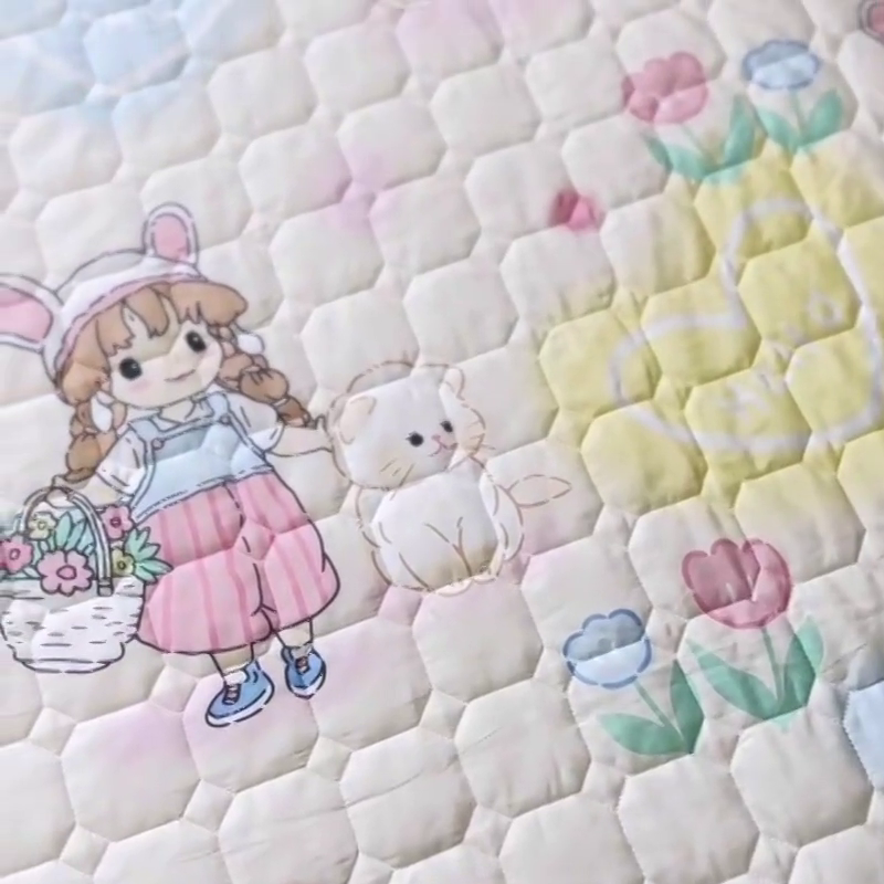 91家纺网 家纺一手货源 找家纺 小虾米 2023新款全棉卡通上下床夹棉系列床笠 安琪拉