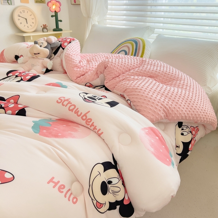 91家纺网 家纺一手货源 找家纺 米菲2023新款A类针织棉豆豆被冬被春秋被被芯被子 0米妮