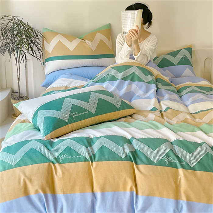 91家纺网 家纺一手货源 找家纺 棉乐町家居 2025新款全棉长绒棉磨毛四件套 晴朗