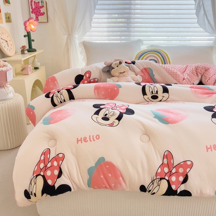 91家纺网 家纺一手货源 找家纺 米菲2023新款A类针织棉豆豆被冬被春秋被被芯被子 0米妮