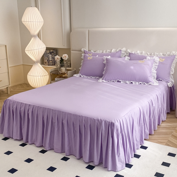 91家纺网 家纺一手货源 找家纺 丝印良品 2023新款全棉斯洛琪四件套系列 斯洛琪-紫