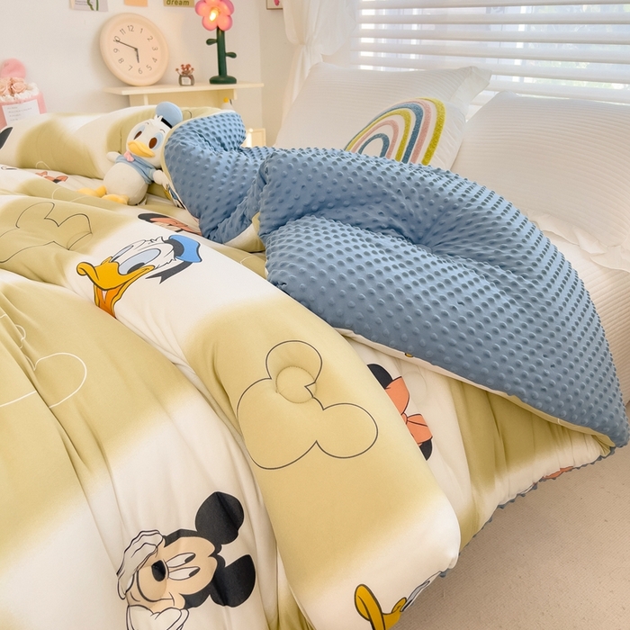 91家纺网 家纺一手货源 找家纺 米菲2023新款A类针织棉豆豆被冬被春秋被被芯被子 0好朋友