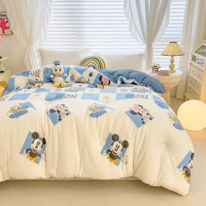 91家纺网 家纺一手货源 找家纺 米菲2023新款A类针织棉豆豆被冬被春秋被被芯被子 0欢乐派对