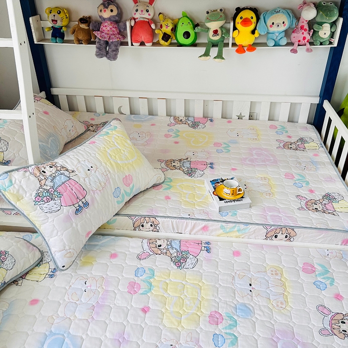 91家纺网 家纺一手货源 找家纺 （总）小虾米 2023新款全棉卡通上下床夹棉系列床笠