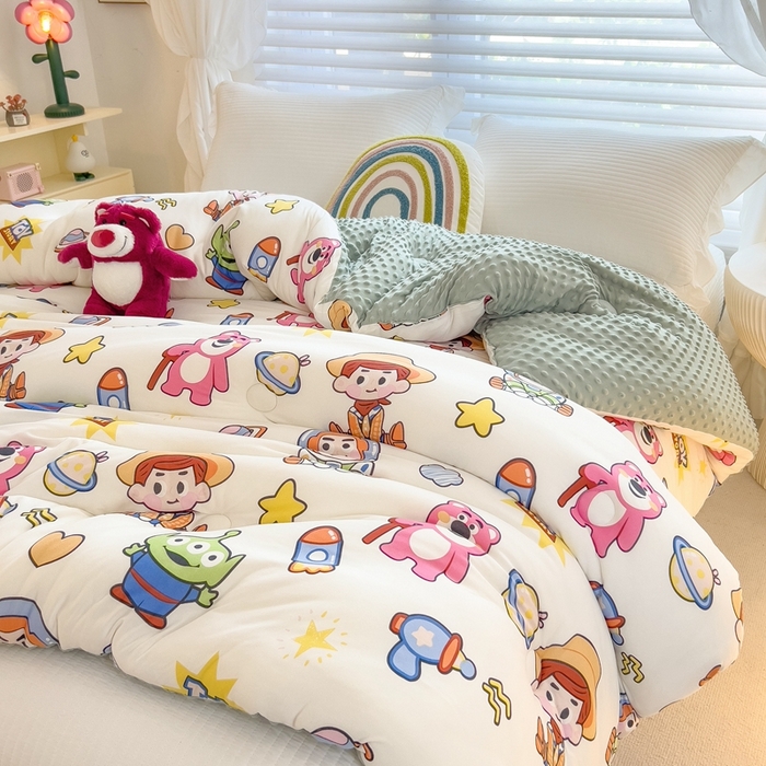 91家纺网 家纺一手货源 找家纺 米菲2023新款A类针织棉豆豆被冬被春秋被被芯被子 0欢乐总动员