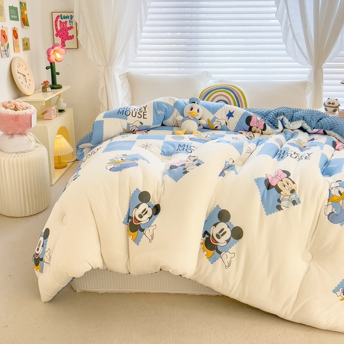 91家纺网 家纺一手货源 找家纺 米菲2023新款A类针织棉豆豆被冬被春秋被被芯被子 0欢乐派对