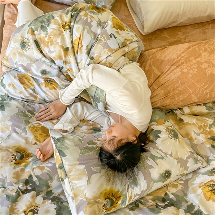 91家纺网 家纺一手货源 找家纺 棉乐町家居 2025新款全棉长绒棉磨毛四件套 花屿岛