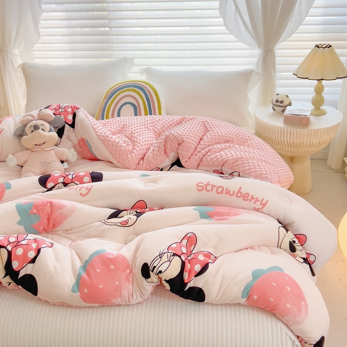 91家纺网 家纺一手货源 找家纺 米菲2023新款A类针织棉豆豆被冬被春秋被被芯被子 0米妮