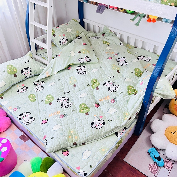 91家纺网 家纺一手货源 找家纺 小虾米 2023新款全棉卡通上下床夹棉系列被套 幸运宝贝