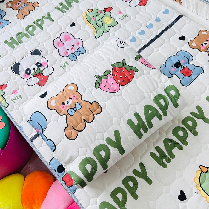 91家纺网 家纺一手货源 找家纺 小虾米 2023新款全棉卡通上下床夹棉系列被套 呆小萌