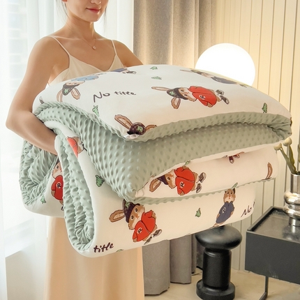 米菲2023新款A类针织棉豆豆被冬被春秋被被芯被子 0兔博士