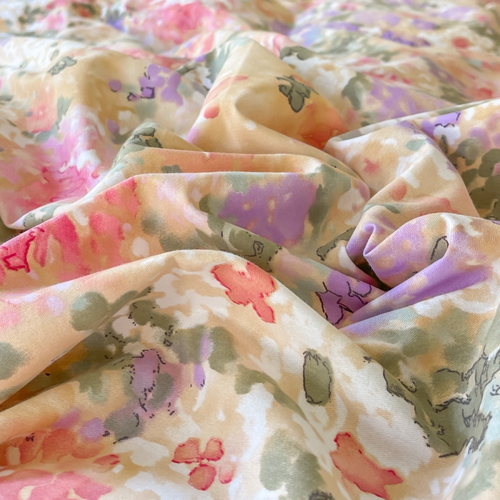 91家纺网 家纺一手货源 找家纺 棉乐町家居 2025新款全棉长绒棉磨毛四件套 莫奈花园