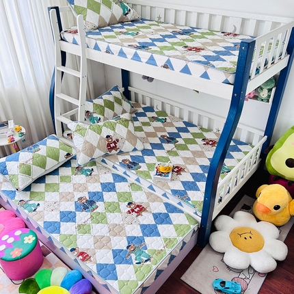 91家纺网 家纺一手货源 找家纺 （总）小虾米 2023新款全棉卡通上下床夹棉系列床笠