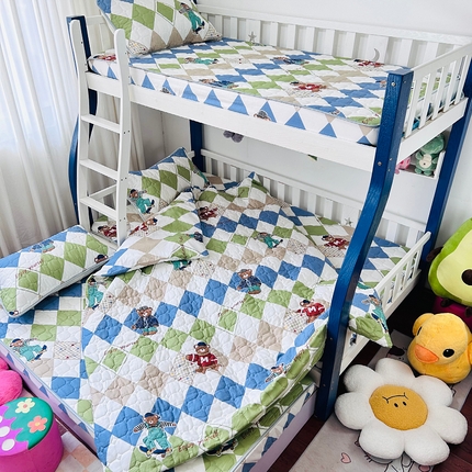 小虾米 2023新款全棉卡通上下床夹棉系列被套 欢乐熊