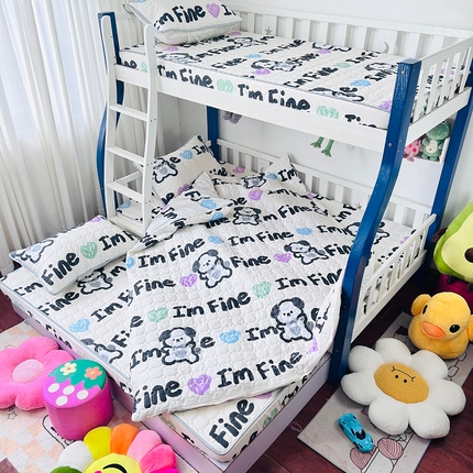 小虾米 2023新款全棉卡通上下床夹棉系列被套 调皮狗