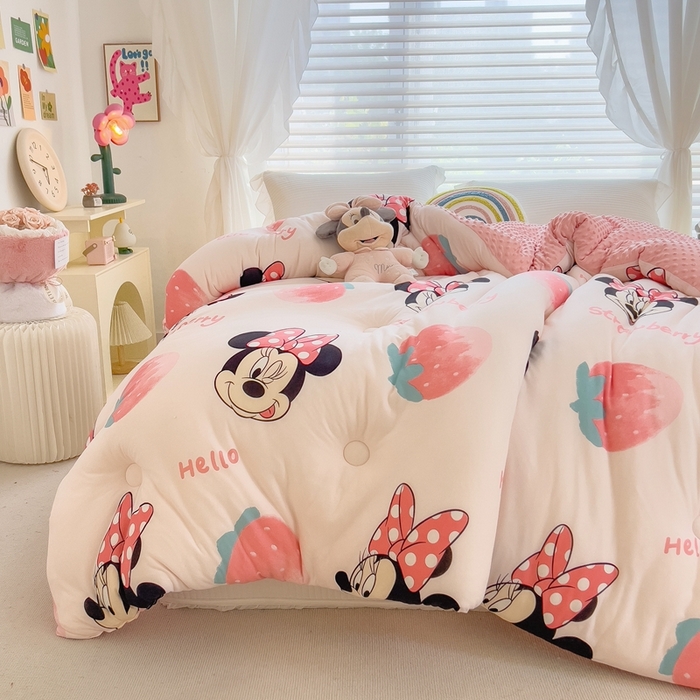 91家纺网 家纺一手货源 找家纺 米菲2023新款A类针织棉豆豆被冬被春秋被被芯被子 0米妮