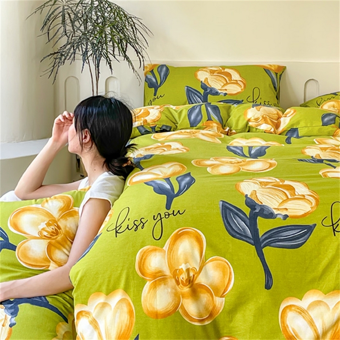 91家纺网 家纺一手货源 找家纺 首爱家纺 2025新款全棉长绒棉磨毛四件套 禾嘉