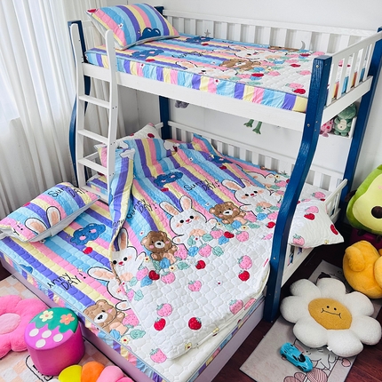 小虾米 2023新款全棉卡通上下床夹棉系列被套 天真小兔