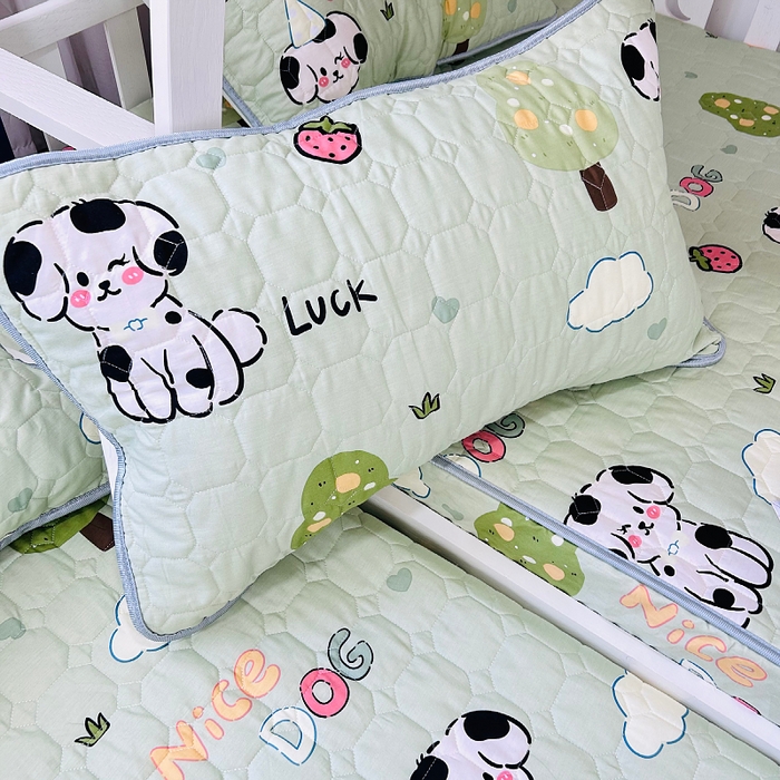 91家纺网 家纺一手货源 找家纺 小虾米 2023新款全棉卡通上下床夹棉系列床笠 幸运宝贝