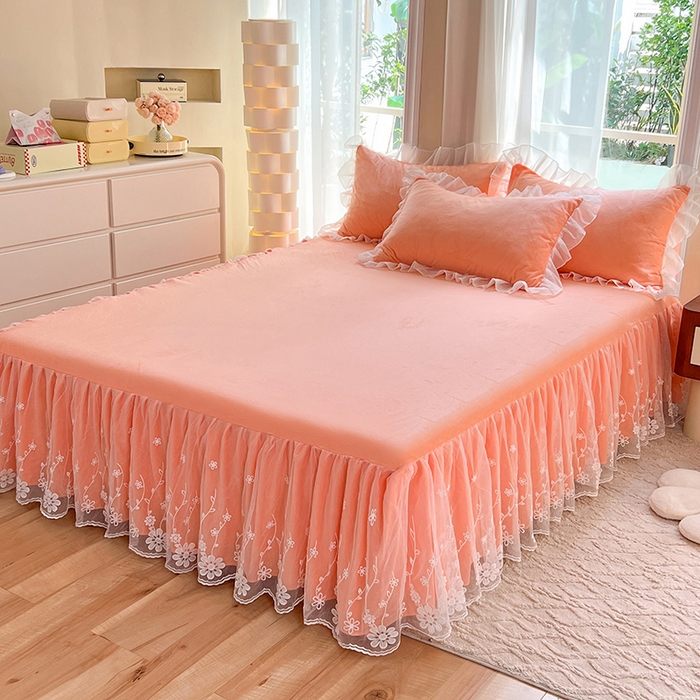 91家纺网 家纺一手货源 找家纺 （总）唐人居 2025新款宝宝绒米朵系列-床裙