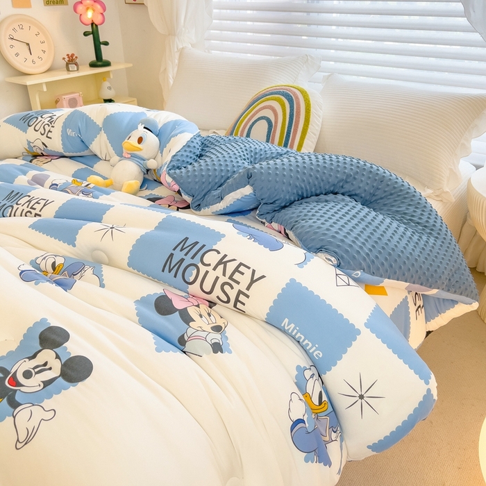 91家纺网 家纺一手货源 找家纺 米菲2023新款A类针织棉豆豆被冬被春秋被被芯被子 0欢乐派对