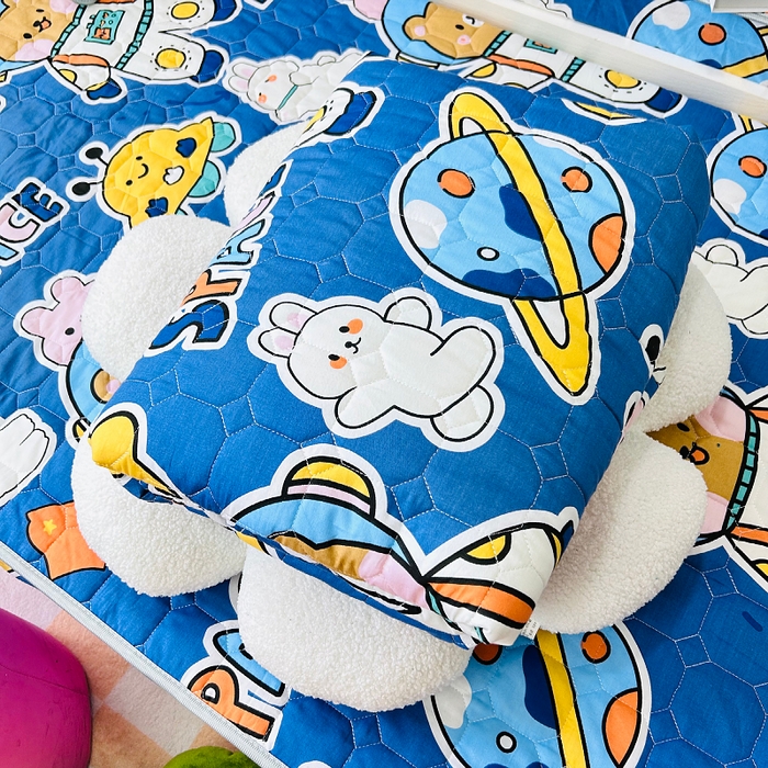 91家纺网 家纺一手货源 找家纺 小虾米 2023新款全棉卡通上下床夹棉系列被套 宇宙空间站