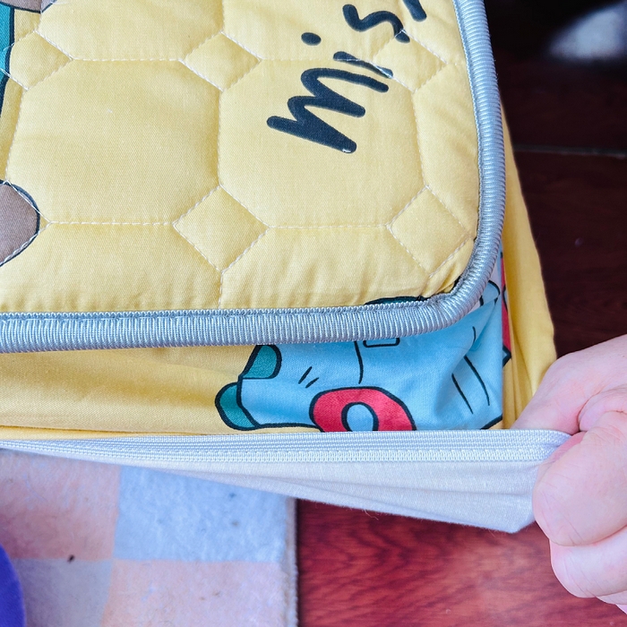 91家纺网 家纺一手货源 找家纺 小虾米 2023新款全棉卡通上下床夹棉系列床笠 小汽车黄