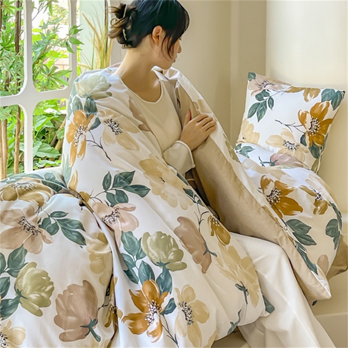 91家纺网 家纺一手货源 找家纺 棉乐町家居 2025新款全棉长绒棉磨毛四件套 花尤墨