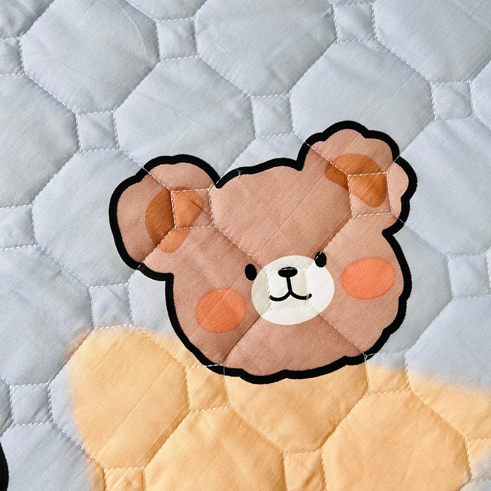 91家纺网 家纺一手货源 找家纺 小虾米 2023新款全棉卡通上下床夹棉系列床笠 淘气熊