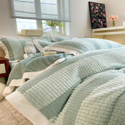 91家纺网 家纺一手货源 找家纺 （总）丝印良品 2023新款泰迪绒兔绒牛奶绒四件套