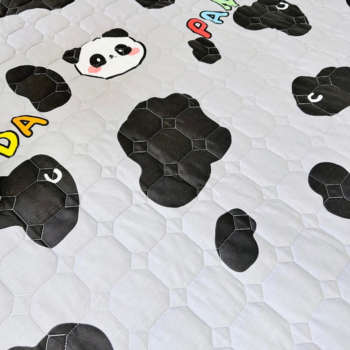91家纺网 家纺一手货源 找家纺 小虾米 2023新款全棉卡通上下床夹棉系列床笠 熊猫宝贝